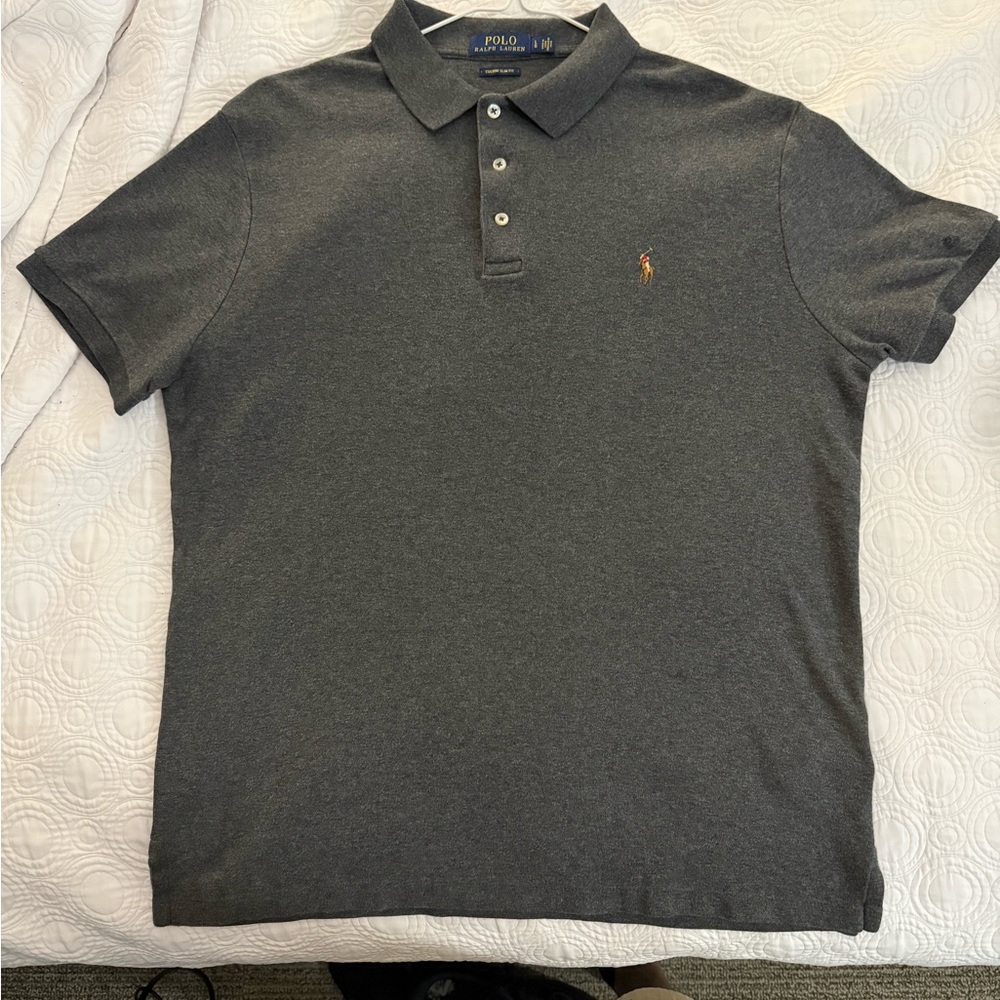 Polo by Ralph Lauren Men's Charcoal Polo Shirt (like new)!!